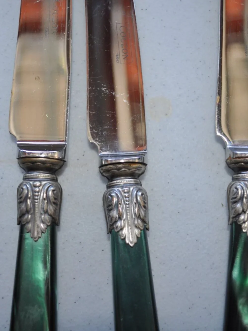 Jean Couzon France Galaxy Green Flatware – 13 Pieces – Rare Discontinued